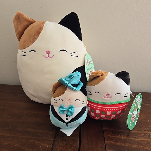 Squishmallows Calico Cat Trio - Cream, Black, Brown - Picture 1 of 7